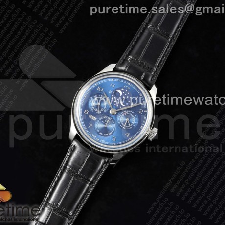 QF공장 IWC 포르투기저 퍼페츄얼캘린더 5034 스틸 블루다이얼 가죽스트랩 Portugieser Perpetual Calendar SS 5034 QF Best Edition Blue Dial on Black Leather Strap A52610