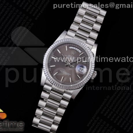 GM공장 데이데이트 36 그레이다이얼 2836 Day Date 36 128239 GMF 1:1 Best Edition 904L Steel Gray Dial Stick Markers on Bracelet A2836