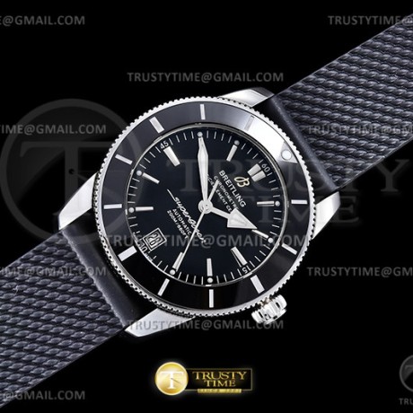 OX공장 브라이틀링 슈퍼오션 헤리티지 2 42 스틸 블랙다이얼 러버스트랩 Superocean Heritage II 42mm SS/RU Blk OXF A2824