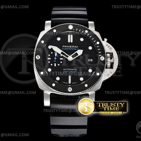 VS공장 파네라이 PAM683 블랙다이얼 러버스트랩 PAM683 Submersible 42mm SS/RU Black VSF Asia OP XXXIV