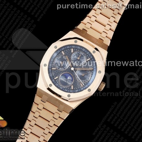 APS공장 오데마피게 로얄오크 컴플리케이션 로즈골드금통 블루다이얼 브레이슬릿 Royal Oak 41mm Complicated 26574 RG APSF1:1 Best Edition Blue Dial on RG Bracelet A5134