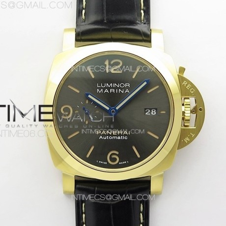 VS공장 파네라이 PAM1115 옐로우골드금통 그레이다이얼 블루핸즈 가죽스트랩 Pre Order PAM1115  RG VSF 1:1 Best Edition Blue Dial on Blue Leather Strap P.9010 Super Clone  SB공장