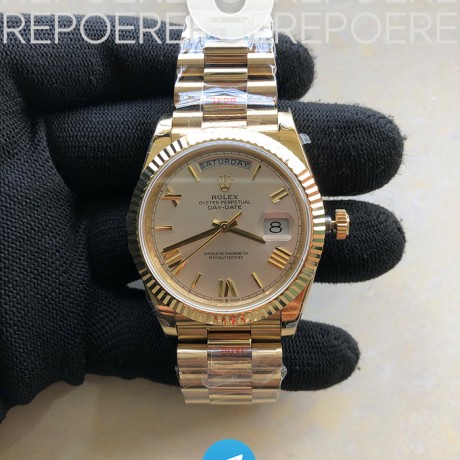 BP공장  롤렉스 데이데이트 40 옐로우골드 금통 실버다이얼 2836 Day-Date 40mm 228239 BP New Dial Version 904 YG Silver Roman Markers Dial on SS President Bracelet A2836