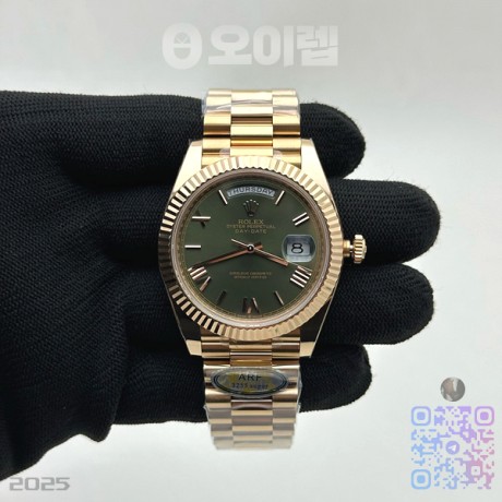 AR공장 롤렉스 데이데이트 40 로즈골드금통 그린다이얼 로만인덱스 프레지던트브레이슬릿 텅스텐 Day Date 40 RG 228235 ARF 1:1 Best Edition Green Roman Dial on President Bracelet VR3255 (Gain Weight)