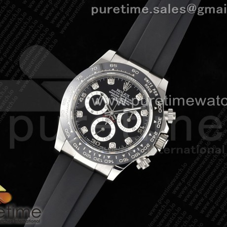 QF공장 롤렉스 세라믹 데이토나 블랙다이얼 8P 다이아몬드인덱스 러버스트랩 Daytona 116519 QF 1:1 Best Edition Black Diamonds Dial on Oysterflex Strap SA4130 V2