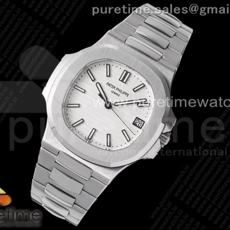 3K공장 파텍필립 노틸러스 화이트다이얼 Nautilus 5711/1A 3KF 1:1 Best Edition White Textured Dial on SS Bracelet A324 Super Clone V2