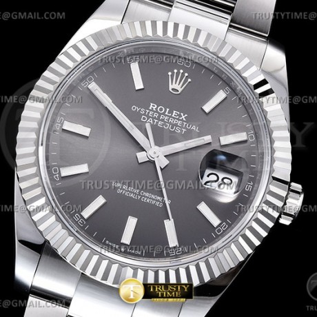 CLEAN공장 롤렉스 데이저스트 41 스틸 그레이다이얼 오이스터브레이슬릿 다크로듐 클린공장 DJ2 41mm Oys Flt 904L SS/SS Grey/Stk Clean VR3235