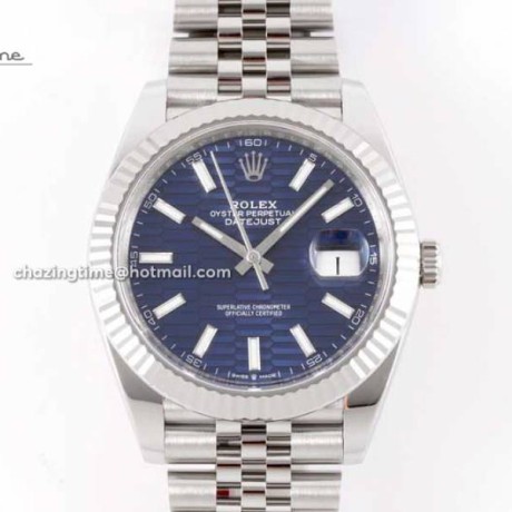 CLEAN공장 롤렉스 데이저스트 41 스틸 블루플루티드다이얼 플루티드베젤 쥬빌레브레이슬릿 클린 DATEJUST 41 126334 CLEAN 1:1 BEST EDITION 904L STEEL BLUE TEXUTED DIAL ON JUBILEE BRACELET VR3235