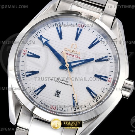 A8공장 오메가 아쿠아테라 150M 스틸 화이트다이얼 블루인덱스 브레이슬릿 Aqua Terra 150m SS/SS Wht/Blue A8F A2813
