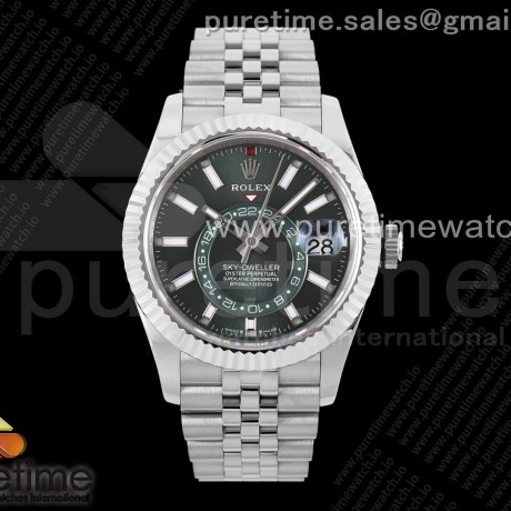 ZF공장 롤렉스 스카이드웰러 스틸 그린다이얼 브레이슬릿 Sky-Dweller 326934 904L SS ZF 1:1 Best Edition Green Dial on SS Jubilee Bracelet A2824