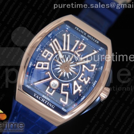 OX공장 프랭크뮬러 뱅가드 V45 로즈골드금장 블루다이얼 블루거미스트랩 Vanguard V45 RG Blue Textured Dial on Blue Gummy Strap A2824