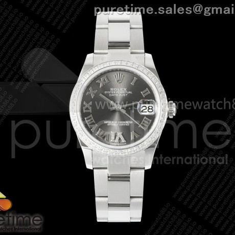 AR공장 롤렉스 레이디 데이저스트 31 그레이다이얼 로만인덱스 다이아몬드베젤 오이스터브레이슬릿 DateJust 31 SS ARF 1:1 Best Edition Gray Roman Dial Diamonds Bezel on Oyster Bracelet ETA2688