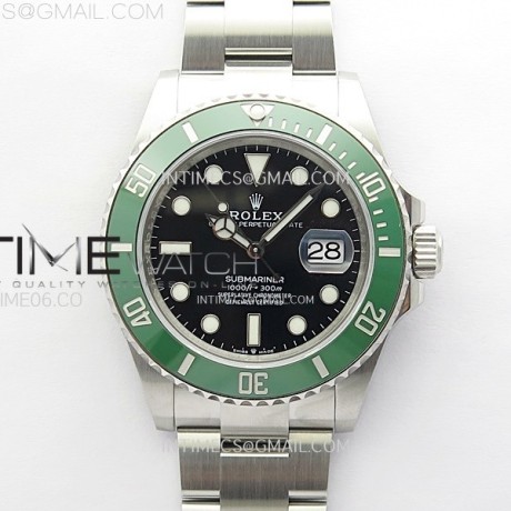 C+공장 롤렉스 서브마리너 41 신형 그린 스타벅스 브레이슬릿 Submariner 126610 LV Green Ceramic Bezel 904L Steel C+F 1:1 Best Edition Black Dial On 904L Bracelet VR3235 씨플러스