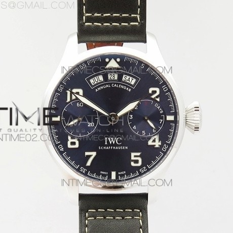 YL공장 IWC 빅파일럿 애뉴얼캘린더 스틸 어린왕자에디션 BIG PILOT REAL PR IW502703 SS BLUE DIAL ON BLACK CALFSKIN STRAP A52850