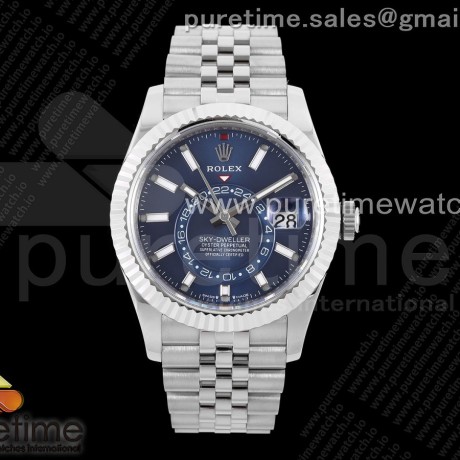 ZF공장 롤렉스 스카이드웰러 스틸 블루다이얼 브레이슬릿 Sky-Dweller 326934 904L SS ZF 1:1 Best Edition Blue Dial on SS Jubilee Bracelet A2824