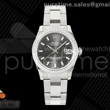 AR공장 롤렉스 레이디 데이저스트 31 그레이다이얼 다이아몬드베젤 오이스터브레이슬릿 DateJust 31 SS ARF 1:1 Best Edition Gray Stick Dial Diamonds Bezel on Oyster Bracelet ETA2688
