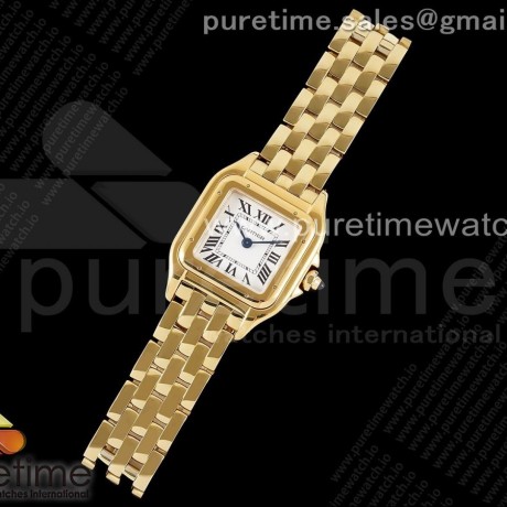 BV공장 까르띠에 팬더 22 옐로우골드금통 화이트다이얼 브레이슬릿 Panthère 22mm BVF 1:1 Best Edition YG White Dial on YG Bracelet Ronda Quartz