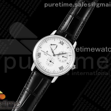 OX공장 패트리모니 파워리저브 화이트다이얼 가죽스트랩 Patrimony Power Reserve SS OXF Best Edition White Dial on Black Leather Strap A23J