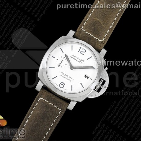 VS공장 파네라이 PAM1394 루미노르 마리나 42 스틸 화이트다이얼 가죽스트랩 PAM1394 Luminor Marina 42mm VSF Best Edition White Dial on Brown Asso Strap P.9010 Clone