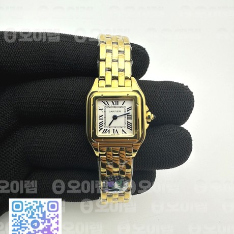 BV공장 까르띠에 팬더 22 옐로우골드금통 화이트다이얼 브레이슬릿 Panthère 22mm BVF 1:1 Best Edition YG White Dial on YG Bracelet Ronda Quartz