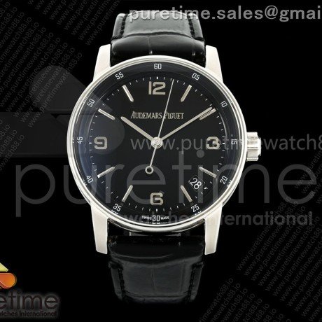 APS공장 오데마피게 로얄오크 15210 CODE 11.59 스틸 블랙다이얼 가죽스트랩 Code 11.59 SS 15210 APSF 1:1 Best Edition Black Dial on Black Leather Strap SA4302 Super Clone