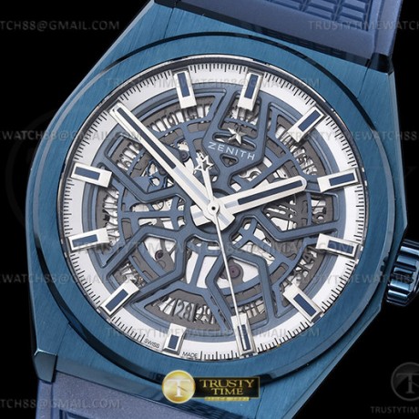 LF공장 제니스 데피 클래식 스켈레톤 PVD블루 블루화이트다이얼 블루러버스트랩 ZEN048E - Defy Classic Skeleton Blue PVD/RU Ske LF V2 A2892