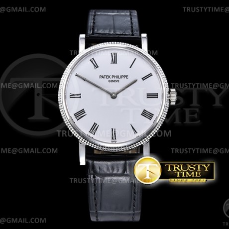 TW공장 파텍필립 칼라트라바 화이트다이얼 가죽스트랩 Calatrava 5120G SS/LE White Roman Asia 21J Mod Cal.240