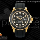 VS공장 롤렉스 요트마스터 42 옐로우골드금통 블랙다이얼 러버스트랩 텅스텐 Yacht-Master 42mm 226658 VSF 1:1 Best Edition 3D Black Ceramic Bezel on Black Rubber Strap VS3235 V2 (Gain Weight)