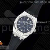 APS공장 오데마피게 로얄오크 15400 스틸 블루다이얼 러버스트랩 Royal Oak 41mm 15400 SS APSF 1:1 Best Edition Blue Textured Dial on Black Rubber Strap SA3120 Super Clone V3