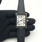AF공장 까르띠에 탱크솔로 31mm 스틸 화이트다이얼 가죽스트랩 Tank Solo 31mm SS White Dial on Black Leather Strap A2892