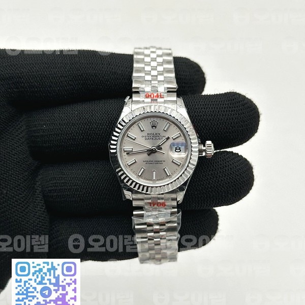 GM공장 롤렉스 레이디 데이저스트 28 스틸 실버다이얼 바인덱스 주빌레브레이슬릿 DJ Ladies 28mm Jub Flt 904L SS/SS S-Gry/Stk GMF A2671