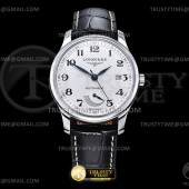 YL공장 론진 마스터컬렉션 파워리저브 스틸 화이트다이얼 블랙가죽스트랩 Longines Master Power Reserve Blk SS/LE Wht YLF A602.2