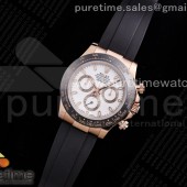 TW공장 세라토나 로골 화이트다이얼 러버 4130  Daytona RG TWF Black Ceramic Bezle White Dial on Black Rubber Strap A4130