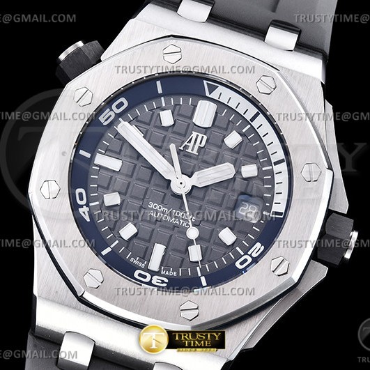 BF공장 오데마피게 로얄오크오프쇼어 다이버 15720 스틸 그레이다이얼 러버스트랩 Royal Oak Offshore Diver 15720 SS/RU Grey BF A4308