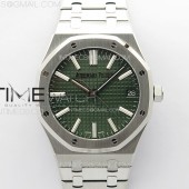 ZF공장 오데마피게 로얄오크 15510 50주년기념판 그린다이얼 브레이슬릿  Royal Oak 41mm 15510 50th SS ZF 1:1 Best Edition Green Textured Dial on SS Bracelet A4302 (Free Box)