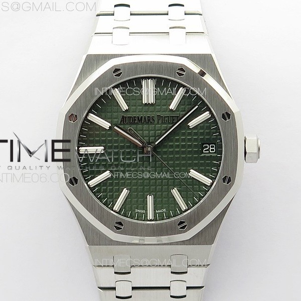 ZF공장 오데마피게 로얄오크 15510 50주년기념판 그린다이얼 브레이슬릿  Royal Oak 41mm 15510 50th SS ZF 1:1 Best Edition Green Textured Dial on SS Bracelet A4302 (Free Box)