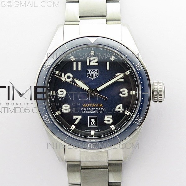 KOR공장 태그호이어 오타비아 블루다이얼 Autavia WBE5116 42mm SS KOR 1:1 Best Edition Blue Ceramic bezel Blue Dial on SS Bracelet SW200 (Free Nylon and Leather Strap)