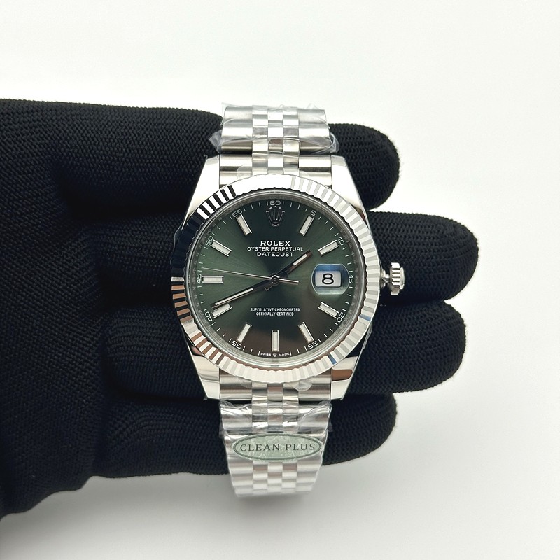 [26.01 UP] CLEAN공장 롤렉스 데이저스트 41 스틸 그린다이얼 플루티드베젤 쥬빌레브레이슬릿 DateJust 41mm 126334 904L SS Clean Plus 1:1 Best Edition Green Dial Stick Marker On Jubilee Bracelet DD3235 클린 플러스