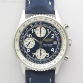 B50공장 브라이틀링 내비타이머 41미리 블루다이얼 가죽스트랩 Navitimer 41mm SS B50 Best Edition SS Blue Dial Numeral Markers on Blue Leather Strap A7750