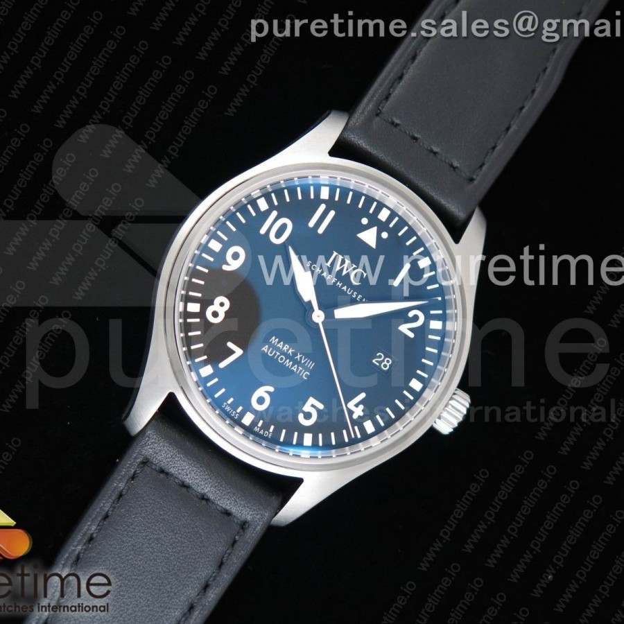 MK공장 IWC 마크18 스틸 블랙다이얼 블랙가죽스트랩 MARK XVIII LE PETIT PRINCE IW327001 SS BLACK DIAL ON BLACK LEATHER STRAP MIYOTA 9015
