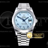 BP공장 롤렉스 데이데이트 40미리 아이스블루다이얼 2813 DayDate 40mm Smth Pres SS/SS I-Blue/Arab BPF A2813