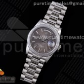 GM공장 데이데이트 36 그레이다이얼 2836 Day Date 36 128239 GMF 1:1 Best Edition 904L Steel Gray Dial Stick Markers on Bracelet A2836