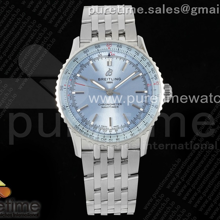 TF공장 브라이틀링 내비타이머 41미리 스틸 아이스블루다이얼 브레이슬릿 Navitimer Automatic 41mm SS TF 1:1 Best Edition Ice Blue Dial on SS Bracelet A2824