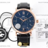 ZF공장(AF) IWC 포르토피노 오토메틱 40 로즈골드금통 블루다이얼 로즈골드핸즈 가죽스트랩 Portofino Automatic 40mm RG/LE Blue/Stk ZF A9019
