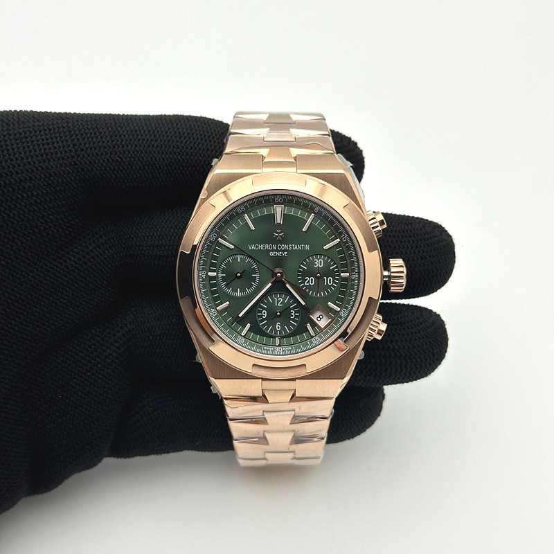 8F공장 바쉐론콘스탄틴 오버시즈 5500V 로즈골드금통 그린다이얼 브레이슬릿 Overseas 5500V Chrono RG 8F 1:1 Best Edition Green Dial on RG Bracelet A5200