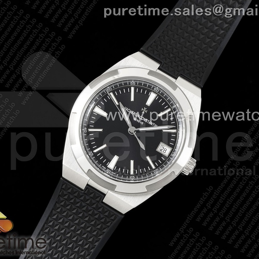 ZF공장 바쉐론콘스탄틴 오버시즈 4500V 스틸 블랙다이얼 러버스트랩 Overseas 4500V SS ZF 1:1 Best Edition Black Dial on Black Rubber Strap A5100