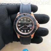 VS공장 롤렉스 요트마스터 40 에버로즈골드금통 블랙다이얼 러버스트랩 3135 116655 Rolex Yachtmaster 40 Rosegold Rubber Strap
