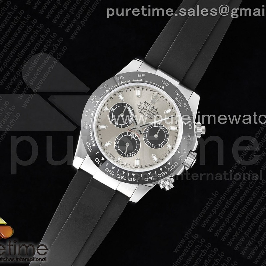 WF공장 롤렉스 세라믹 데이토나 그레이블랙다이얼 러버스트랩 Daytona 116519 WF 1:1 Best Edition 904L Steel Gray Dial on Black Rubber Strap A7750