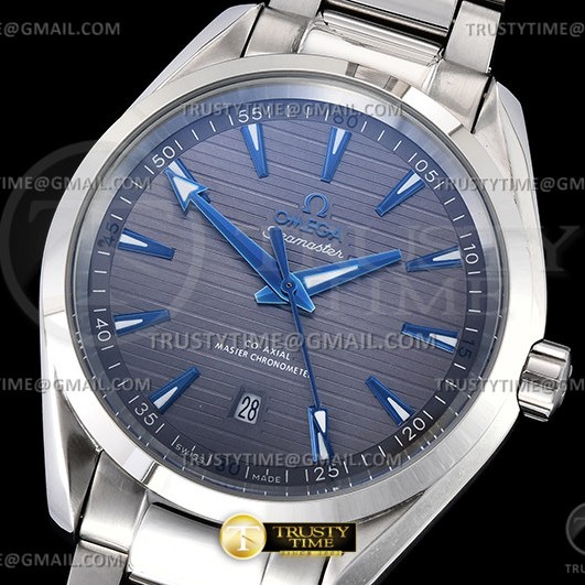 A8공장 오메가 아쿠아테라 150M 스틸 그레이다이얼 블루인덱스 브레이슬릿 Aqua Terra 150m SS/SS Grey A8F A2813
