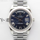 GM공장 롤렉스 데이데이트 40 스틸 블루다이얼 로만인덱스 프레지던트브레이슬릿 DayDate 40mm 228239 GMF 1:1 Best SS Blue Dial Roman Markers on President Bracelet A3255
